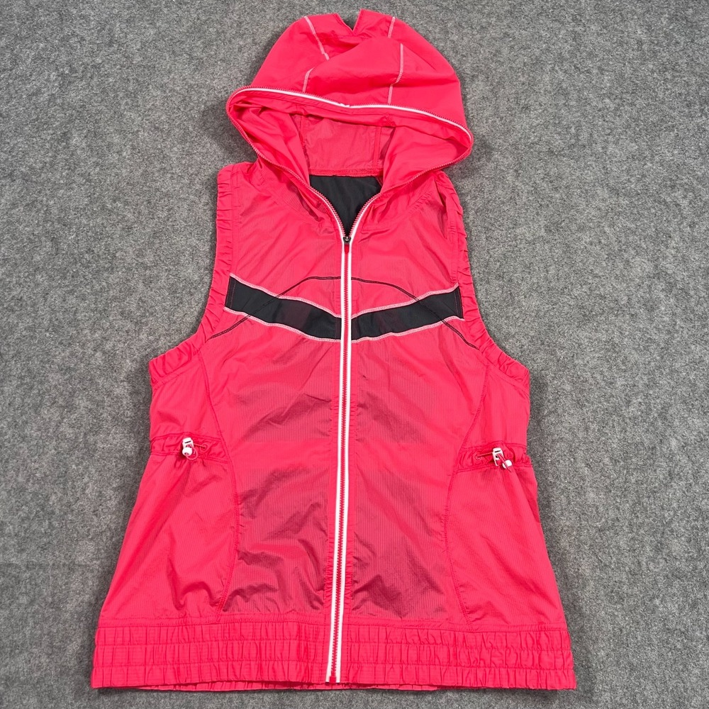 Lululemon Athletica Coral Passion Run Like The Wind Zip-Up Vest Women's Size 6